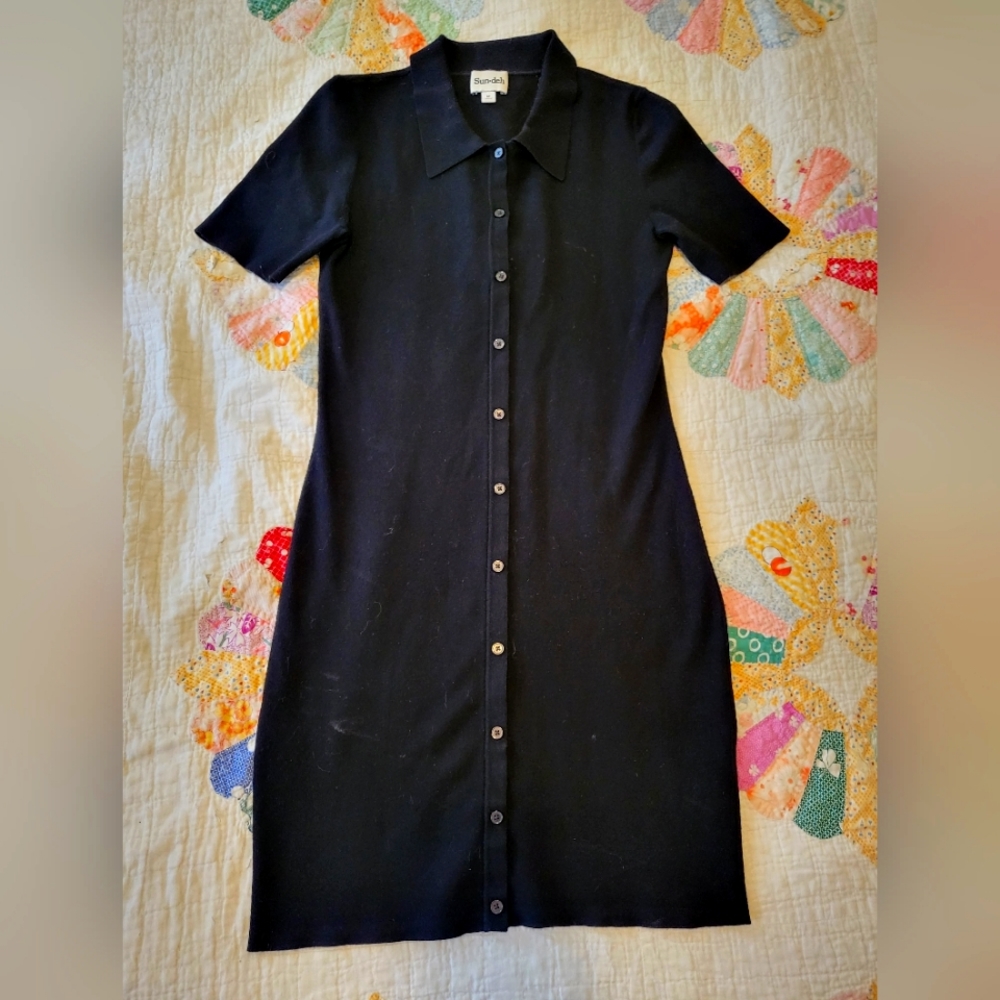 Sunday Best Black Button Up Dress